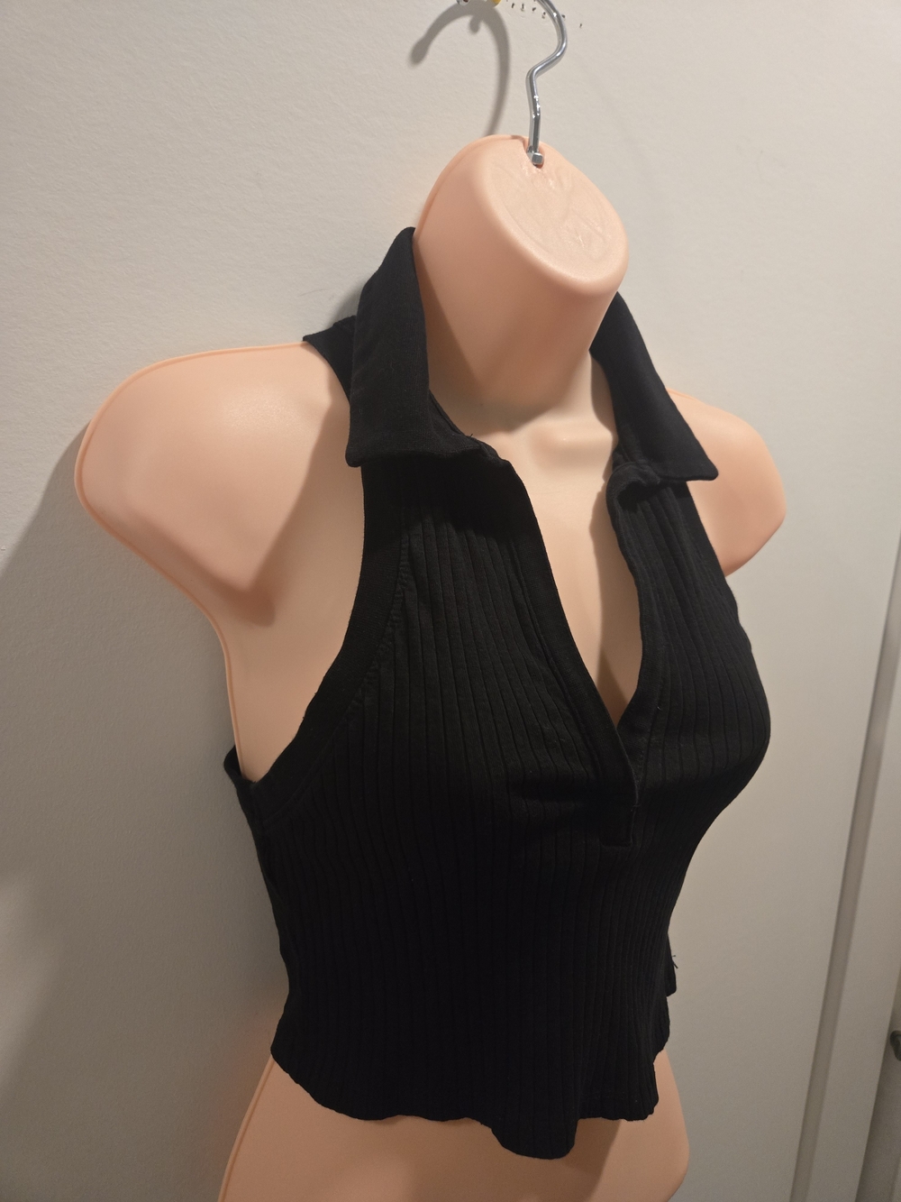 Zara Black Ribbed Collared Tank - Picture 5 of 6